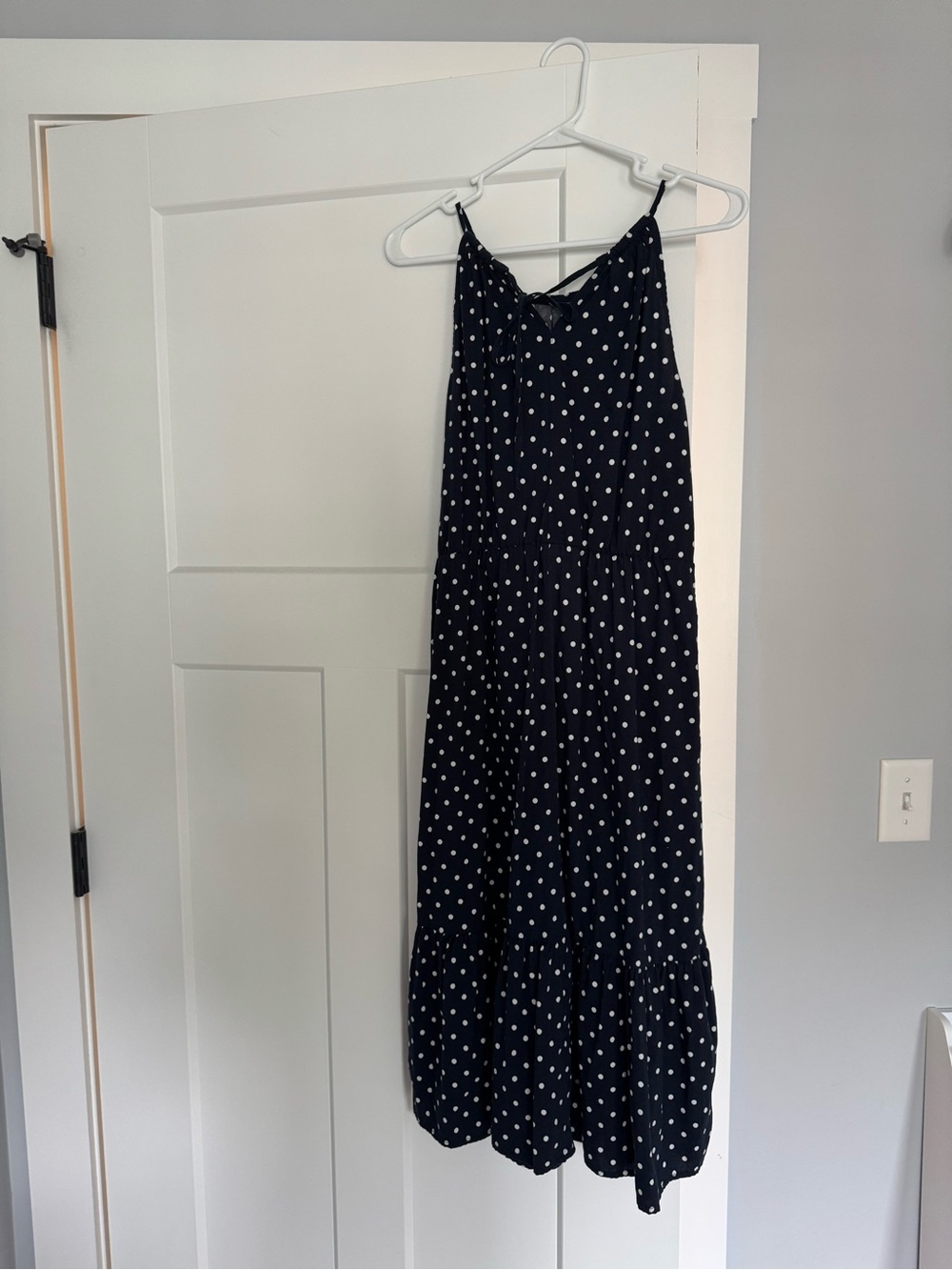 Banana Republic Navy Blue Polka Dot Midi Dress